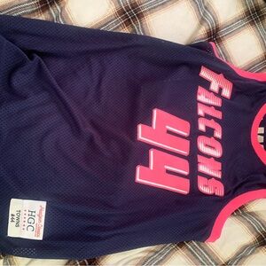 Kids Navy & Pink Basketball Jersey Top